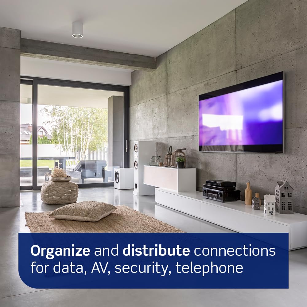 Leviton 42" Wireless Structured Media Center with Vented Hinged Door, 49605-42P, White