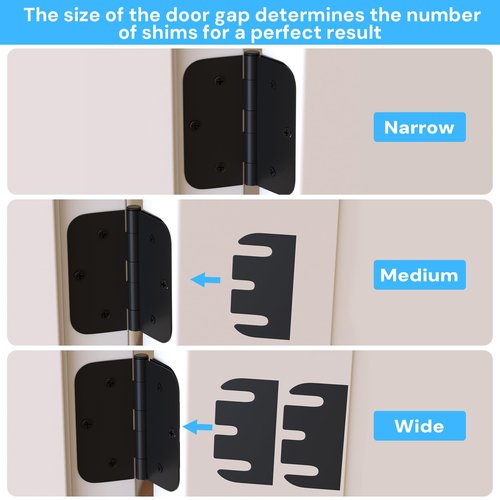 Door Hinge Shims, Filling Gaps in Interior Doors Adjusting The Spacing to Align Them, Used to Solve Problems Such As Door Air Leakage, Can Be Trimmed,3.5 Inch (10, 3.5 Inch Hinge Shims)