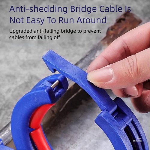 2-Pack Cable Pulling Tool, Wire Pulling Tools for Electricians - Nylon & Stainless Steel Cable Wire Threading Tool with Smooth Pulley, Blue