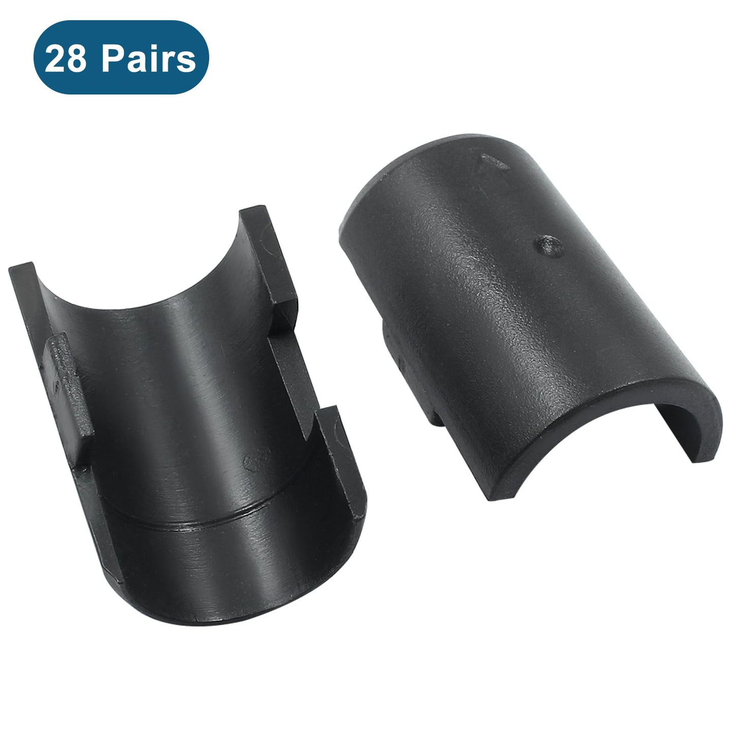 LifCratms 56Pcs (28 Pairs) Wire Shelf Clips, 3/4"(19mm) Post Wire Shelving Shelf Lock Clips, Plastic Black Shelving Sleeves Replacements for Wire Shelving System