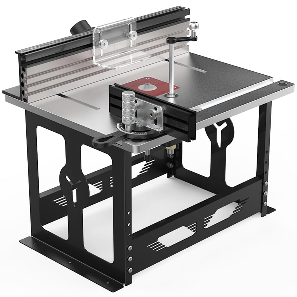 MUWOOD Bench Top Router Table, Full Size Portable Router Table, Workshop Table Router, Workbench Accessory (Black, Imperial)