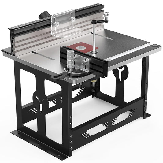 MUWOOD Bench Top Router Table, Full Size Portable Router Table, Workshop Table Router, Workbench Accessory (Black, Imperial)