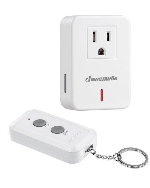 DEWENWILS Indoor Remote Control Outlet, Expandable Remote Light Switch Kit, Wireless On Off Power Switch, 100ft RF Range, Compact Design, White