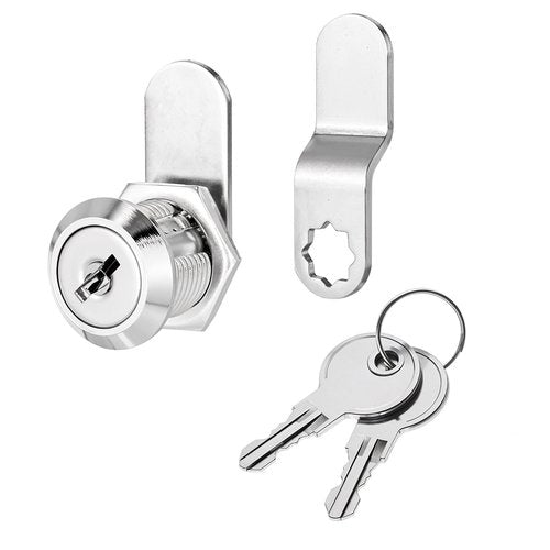 1 Pack Cabinet Locks, 5/8" Keyed Alike Cam Lock Safe Desk Drawers Mailbox Truck Tool Box Replacement Locks with Keys for File Cabinet, Trailer, Desk Storage, Door (Zinc Alloy)