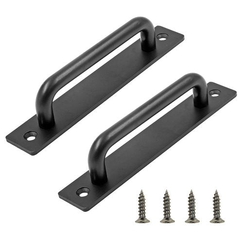 Jiozermi 2 Pack Sliding Barn Door Handle, 5.9 Inch Gate Door Handles, Aluminium Alloy Door Pull Handle for Sliding Barn Door Gate Cabinet Closet Drawer Garage Shed, Black