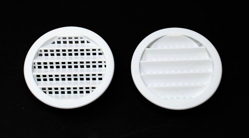 2" Round Plastic Louver Soffit Air Vent Reptile Screen Grille Cover Multiple Colors/Quantities (6, White)