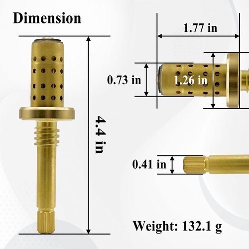 Ebrmeiwo TA-10 Flow Control Spindle Assembly, Replace Cartridge Spindle, Brass