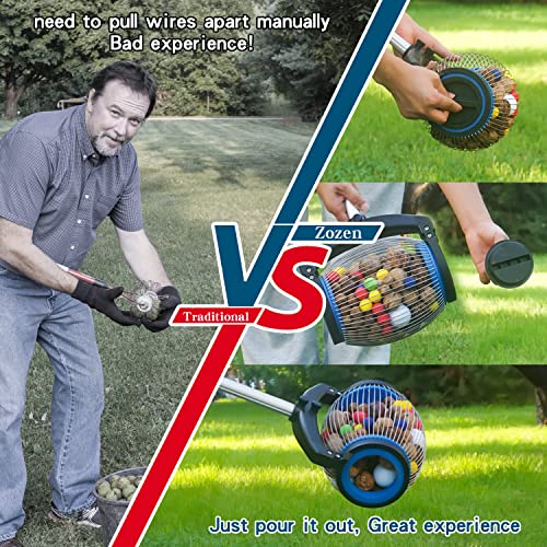 Zozen Nut Gatherer Acorn Picker Upper Side Dump 1 Gallon Medium-Objects 3/8''