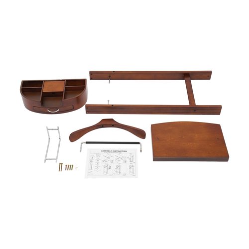 JINHZIXIU Wood Suit Rack Suit Stand for Man and Women Clothes Valet Suit with Drawer Valet Stands Men Valet Brown Suit Valet for Entryway Office Living Room
