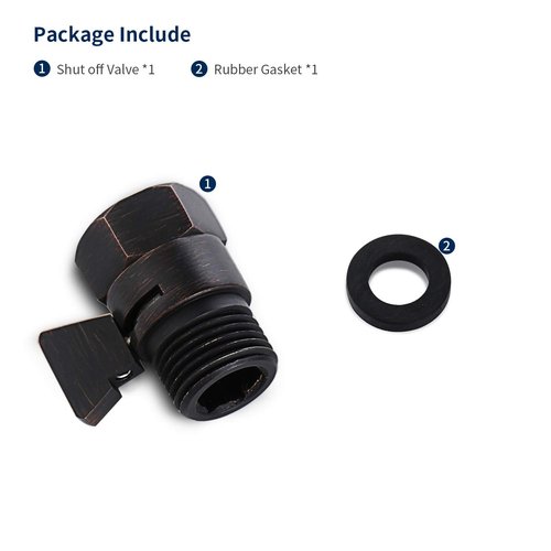 Tenfe Water Flow Control Shut Off Valve, Brass Adjustable Water Pressure Regulator for Hand Held Shower Head & Bidet Sprayer, Oil Rubbed Bronze Water Saver G1/2 Standard Connection