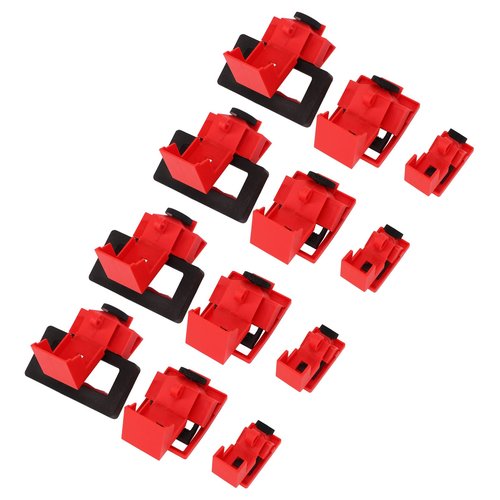 Circuit Breaker Lockout Device, Lockout Tagout Kit 12 Pcs Single Pole Breaker Lock Out Device Nylon Breaker Clamp On Lockout Tagout Kit for Loto Station Lock Out Tag Out Set