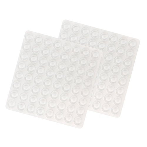 128 Pack Clear Bumper Pads for Glass Table Top Rubber Self Adhesive Cabinet Bumpers Anti Slip Round Bumper for Door Drawers Glass Furniture Cutting Boards Picture Frames Rubber Feet (1/2" in Diameter)