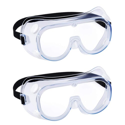 YunTuo 2 pack Safety Goggles, Adjustable,Lightweight Anti-Fog Protective Safety Glasses, Eye Protection, White