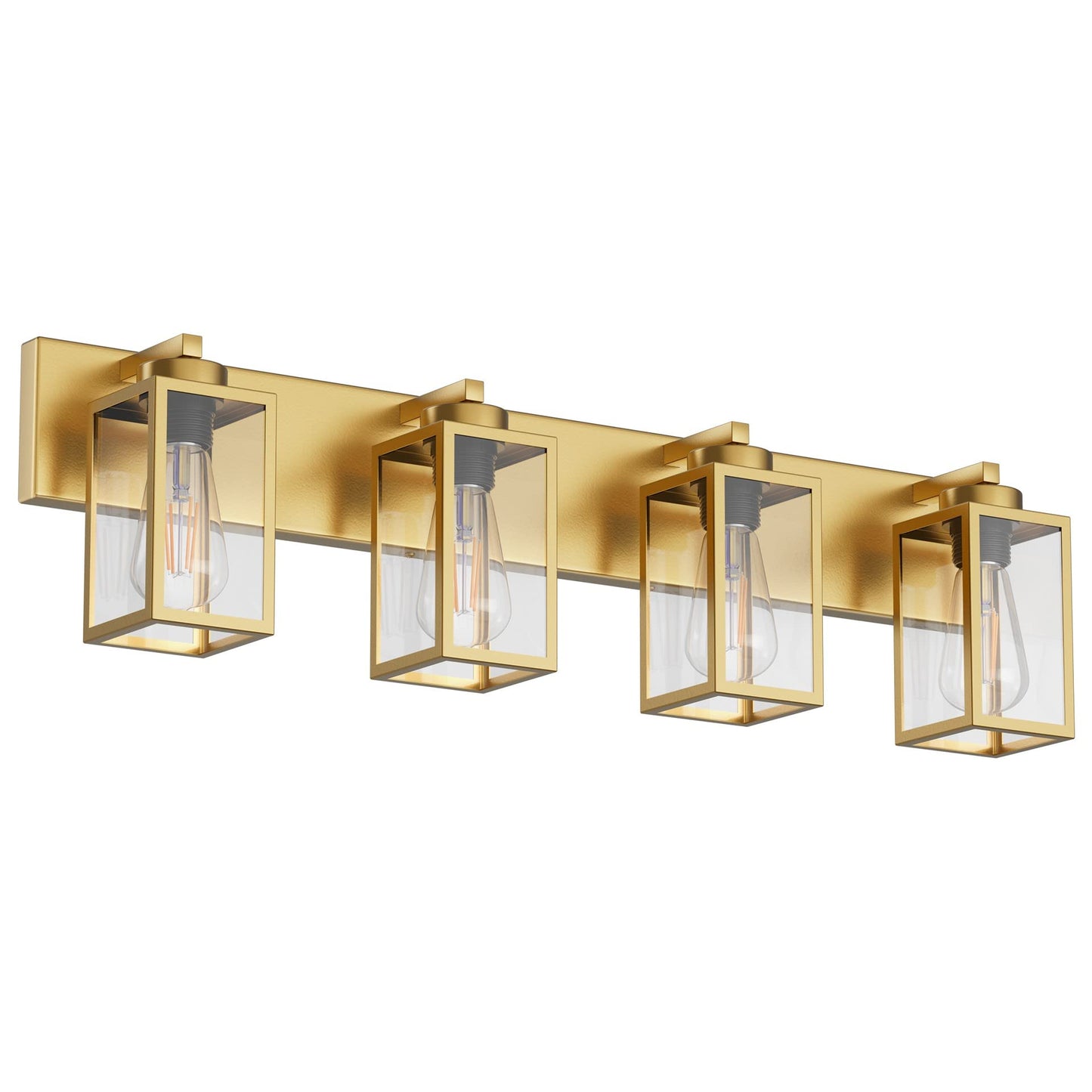 Aipsun Gold Bathroom Light Fixtures 4 Light Vanity Light Bathroom Farmhouse Lighting Fixtures Industrial Vanity Light (Exclude Bulb)