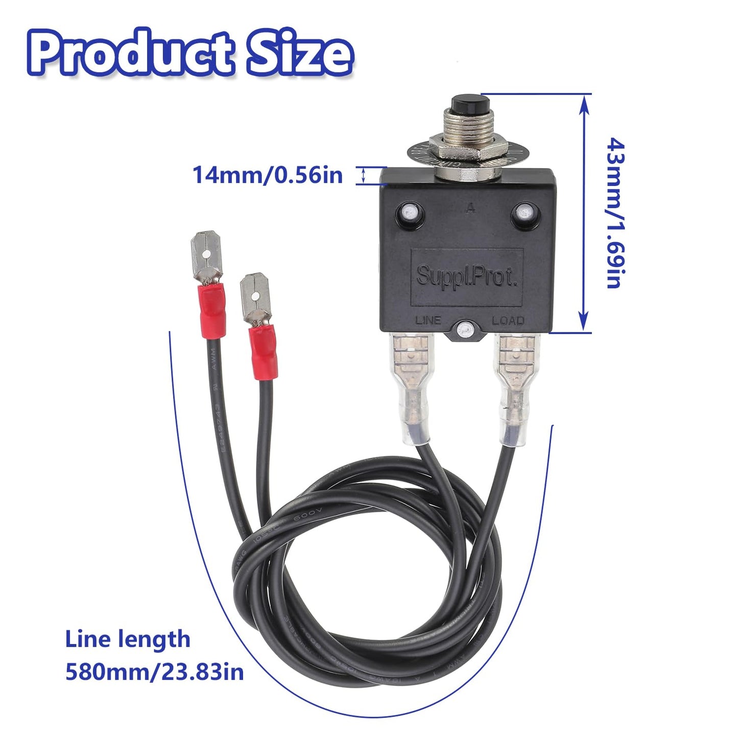 BOJACK 3 Amp 5 Amp Resettable Fuse HVAC Tools Circuit Tester for Circuit Breaker 24V AC/DC & 125/250V AC