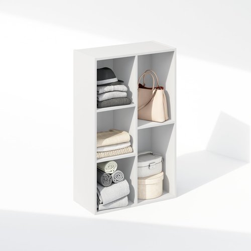 Furinno Reed 5-Cube Open Shelf Clothing & Closet Storage Organization, White