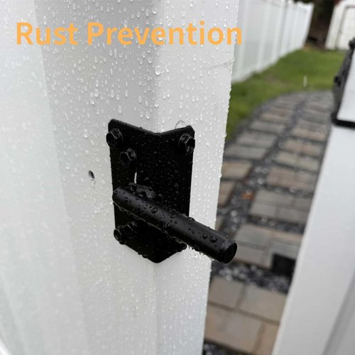 Self-Locking Gate Latch for Wooden Fence, Heavy Duty Post Mount Automatic Gate Lock Gravity Door Latch Hardware Wood/Vinyl Fence Gate Lock for Secure Pool/Yard/Garden,Black