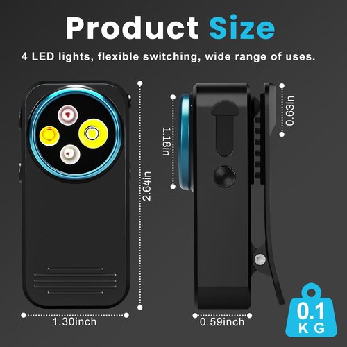 Upgraded EDC Flashlight Clip-on Light, 600 Lumens Rechargeable with Type-C Charging, 4 Light Super Bright Pocket Flashlight with Magnetic Base for Camping, Cycling, Headlamp Use, Safety Warning