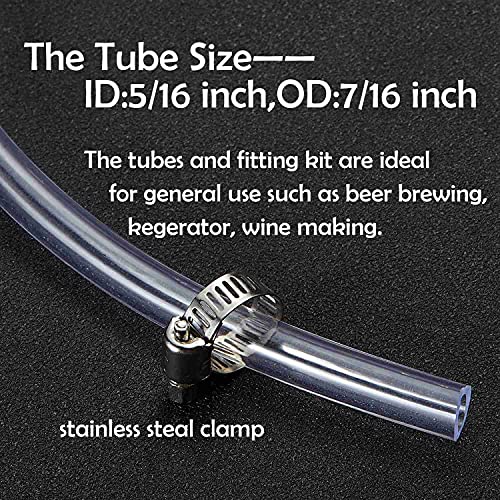LitKiwi 5ft Kegerator Kit: Clear Vinyl Beer Line 5/16