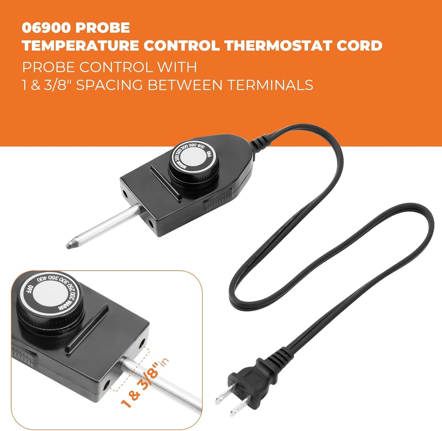 06900 Probe Temperature Control Thermostat Cord Replacement for Presto Skillets,Griddles,Frypans,Electric Skillet Griddle Cord Fit for Over 40 Specific Presto Model,Griddle Skillet Replacemnet Parts