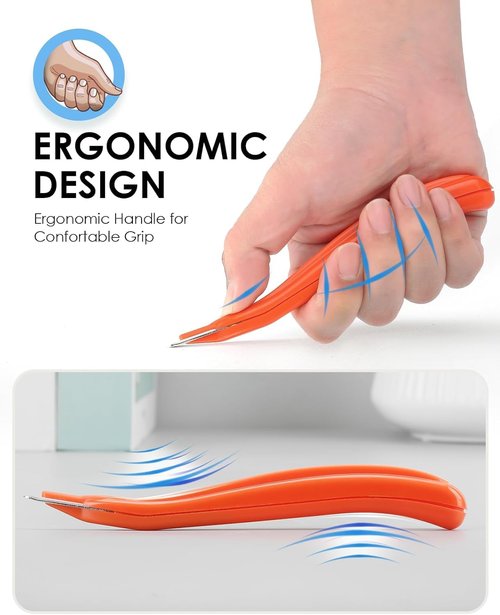 Professional Magnetic Staple Remover, 1 Pack Puller Rubberized Staples Remove Tool for School Office Home (Orange)