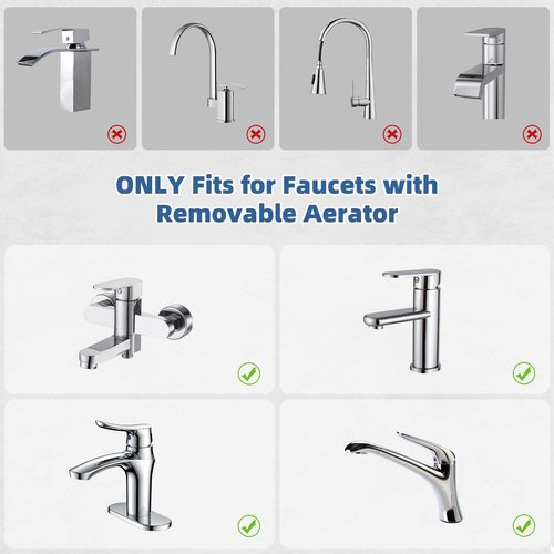 Hygie Rinse 2pcs Portable Dishwasher Faucet Adapter, Kitchen Sink Faucet Adapter Connection for Dishwasher, Can Be Used As Faucet Aerator, 15/16-27 Male Outside and 55/64-27 Female Inside, Chrome