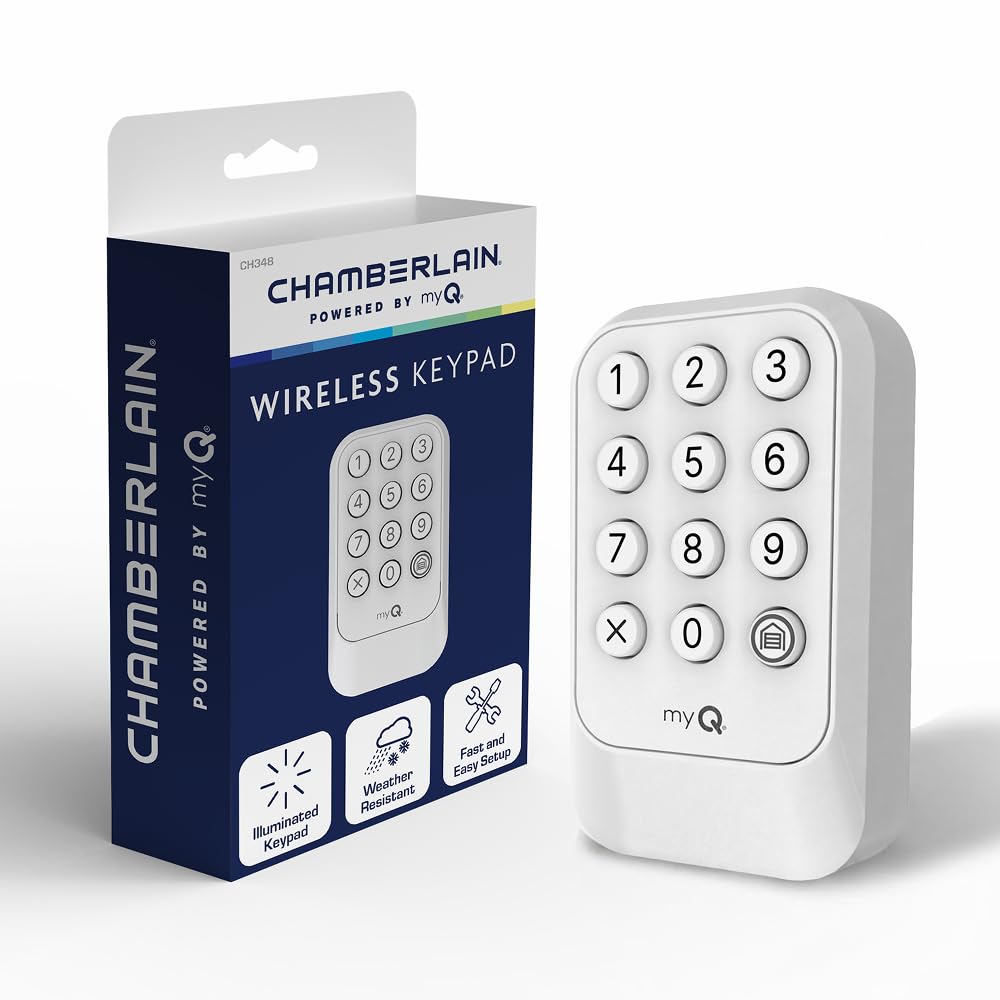 Chamberlain Genuine myQ Garage Door Opener Keypad – Wireless Exterior Keyless Entry, Secure Pin Access, Weather Resistant – Works with Chamberlain, LiftMaster & Craftsman Openers