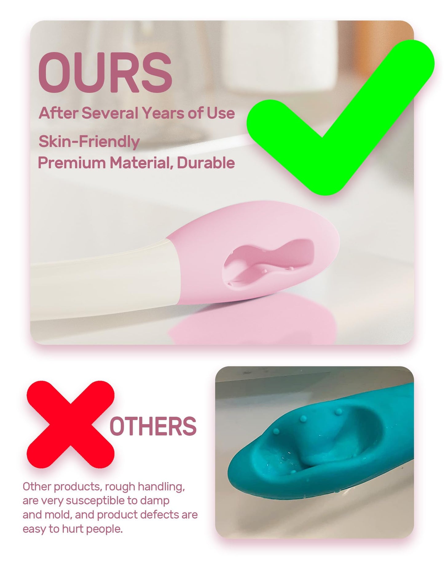 Hovluz Butt Wiper Tool, 15.7" Comfort Wipe Toilet Aid for Wiping Bottom, Bottom Buddy Wiping Aid for Disabled, Elderly, Overweight, Pregnant People, Easy to Use Bottom Buddy Wiping Assist Tool Pink