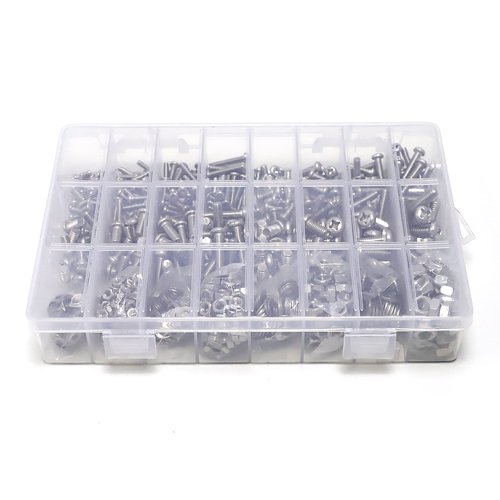 Nuts and Bolts Assortment Kit, AETTL 900 pcs Stainless Steel Metric Assorted M6 M5 M4 M3 Machine Screws Set Phillips Drive Pan Head with Flat Washers