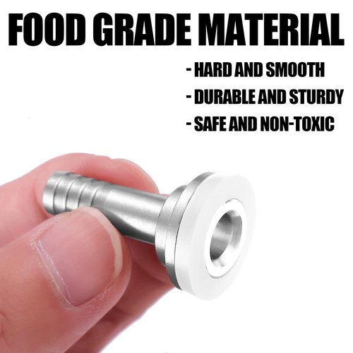 MRbrew Keg Coupler Barb Connector 2Pcs, O.D 5/16'' Beer Line Barb Fittings Homebrew Sankey Couplers Kegerator Parts Brew Hose Line Tailpiece Nipple Fitting with Sealing Washer and G 5/8 Thread Hex Nut