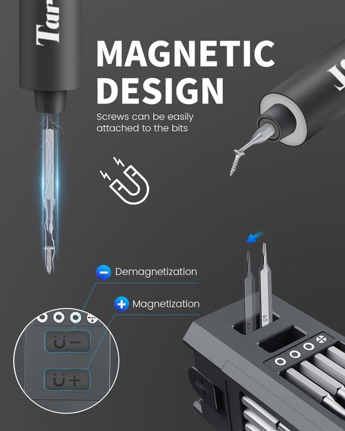 Tarlido Electric Screwdriver, 4V Precision Screwdriver Set, 49-in-1 Cordless Power Screwdriver, USB-C Cable, Max 3.5 N.m Torque, Compact Magnetic Tool for Phone Camera Laptop Electronics Home Repair