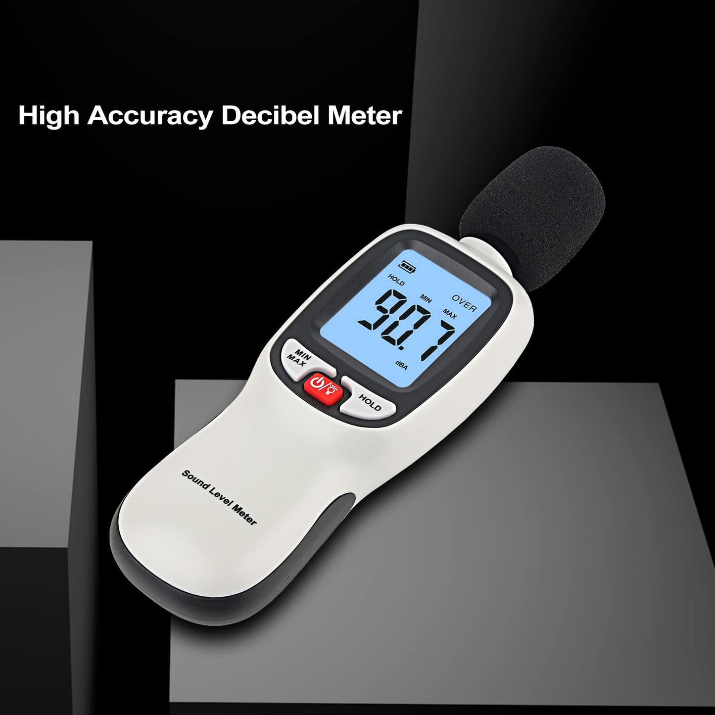 Decibel Meter, Portable SPL Meter (Sound Pressure Level Meter), Digital Noise Meter, Range 30-130dB(A) db Meter, Noise Volume Measuring Instrument, Sound Monitoring Tester (Battery Included) Yellow