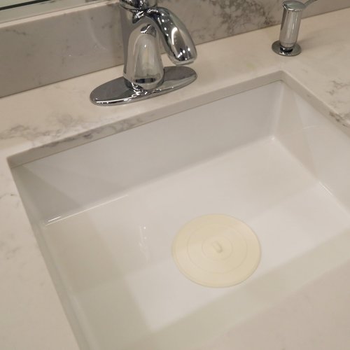 Danco (89042) 5-Inch Flat Suction Rubber Sink Stopper, Fits Kitchen & Bathroom Sink and Tub Drains, White, 1-Pack