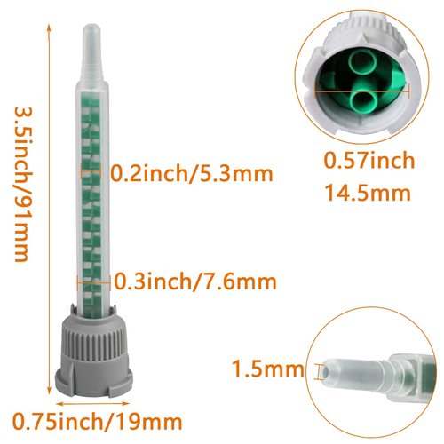 20 Pieces Epoxy Adhesive Mixing Nozzle Tip Resin Mixer Adhesive Gun Applicatior for 50ml/1.7oz(1:1Ratio)