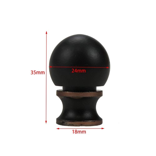 LC LICTOP Iron Lamp Finials Oil Rubbed Bronze Ball Shape for Table Lamp Shade 1.38in H x 0.95in D 2pcs