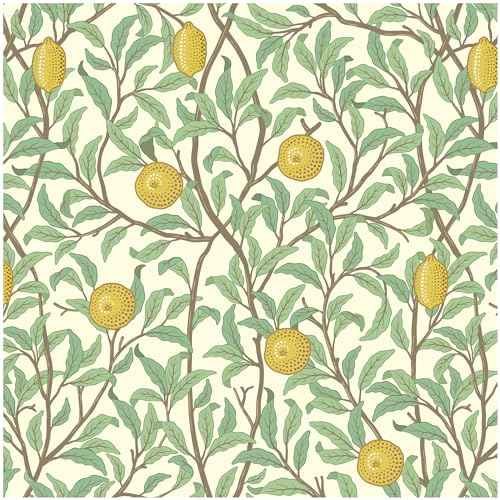 Lemon Wallpaper Leaf Peel and Stick Wallpaper Beige and Green 17.3"X78.8" Self Adhesive Wall Paper Removable Decorative Wallpapers Boho Contact Paper for Bedroom Bathroom Cabinets Decor Vinyl Roll