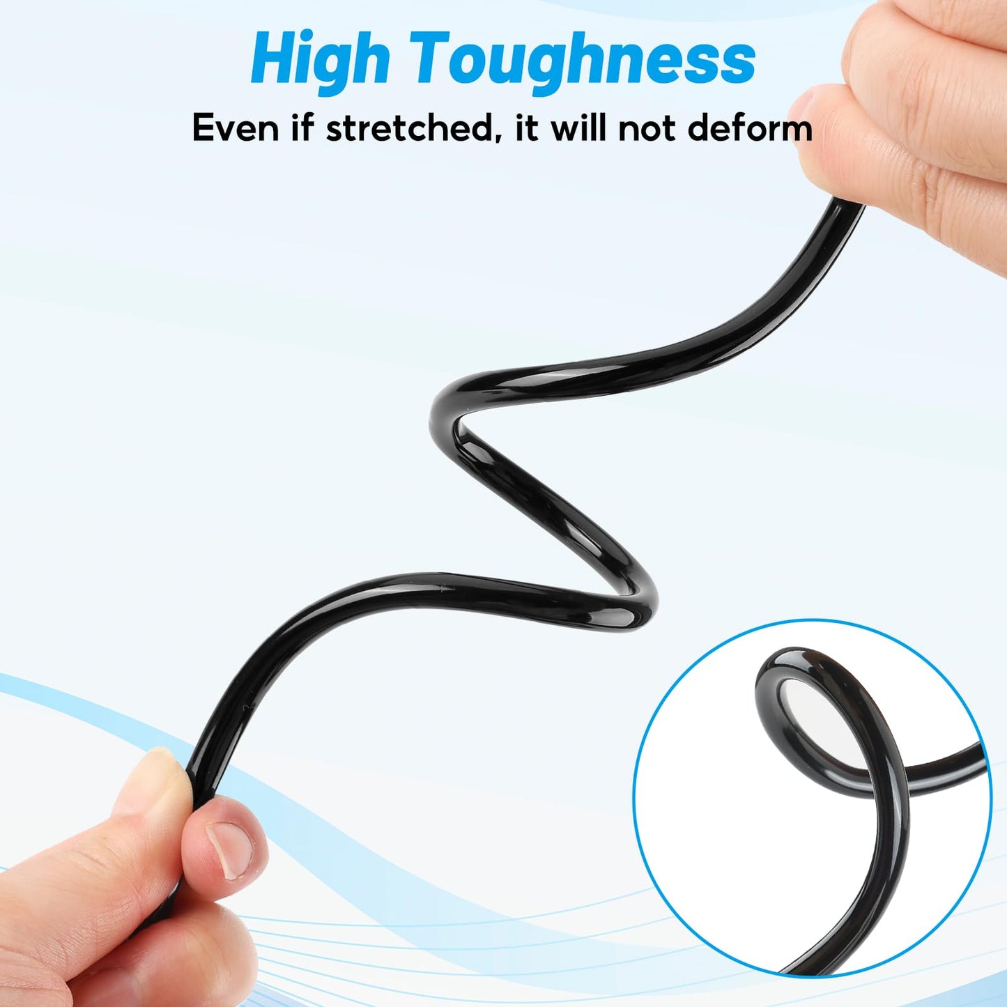 EcoBrisa Boat Speedometer Pitot Tubing Universal Marine Boat Speedometer Pick-up Pitot PVC Tubing Black Food Grade PVC Hose Tube Pipe for Pump Transfer （3.5mm ID x 6mm OD，20 Ft，2Roll）