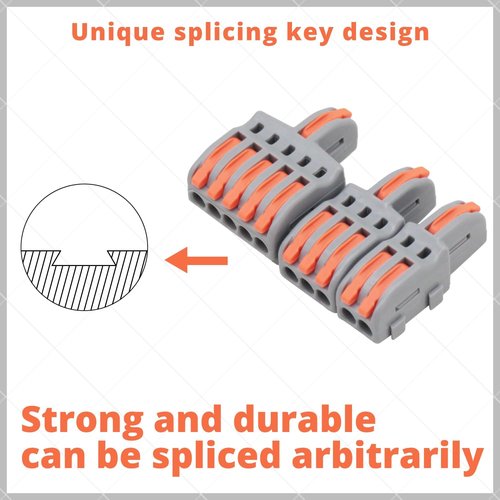 YQSIYU 72 Pcs Lever Nut WireConnectors 1 in 1,2,3,4,5 Out Compact Lever Splicing Wire Connectors Kit, 28-12 AWG Splicing Connector Splitter