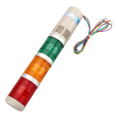 Baomain Industry Tower Lamp Stack Continuous Signal Light Buzzer DC 24V 5W Red Yellow Green LED LTA-502TJ