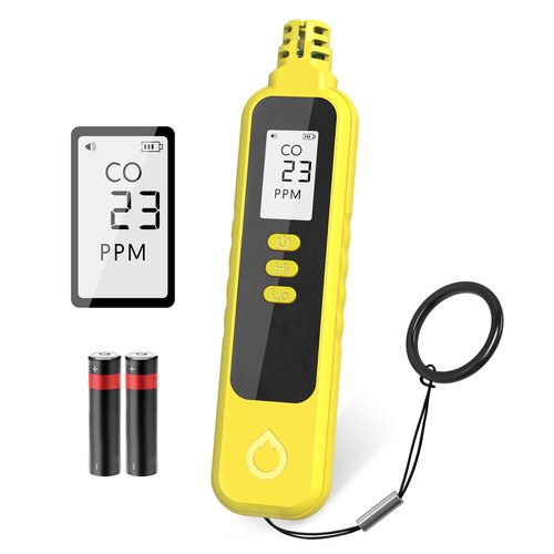 Carbon Monoxide Detectors, Portable CO Detector Battery Powered, Handheld Carbon Monoxide Monitor Alarm Detector with LCD Display for Home/Outdoor/Travel (Batteries Included)