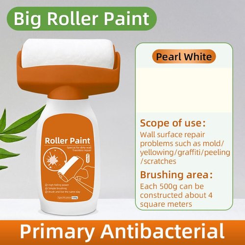 Turboroller Nexa, Turbo Roller White Paint for Interior Wall Repair, Nexa Turbo Roller,Water-Based Latex Wall Paint,Perfect for Quick Touch-Ups & Durable Protection Against Damage (Pearl White)