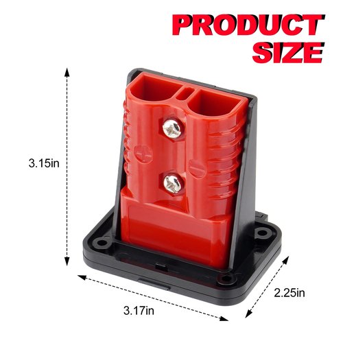 Venussar 175A Battery Quick Connect/Disconnect Electrical Connector Plug for 1/0 Gauge Cable, with Flush Mount Dust Cover, Anderson Plug for UTVs ATVs RVs Trucks Boats, Pack of 2