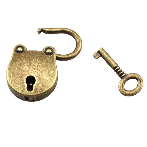 KKUANG 2 Sets Mini Locks Set with Key Padlock Alloy Lock and Key Antique Brass Hardware for Small Jewellery Boxes Cabinets Desks Drawers Handbags Bags