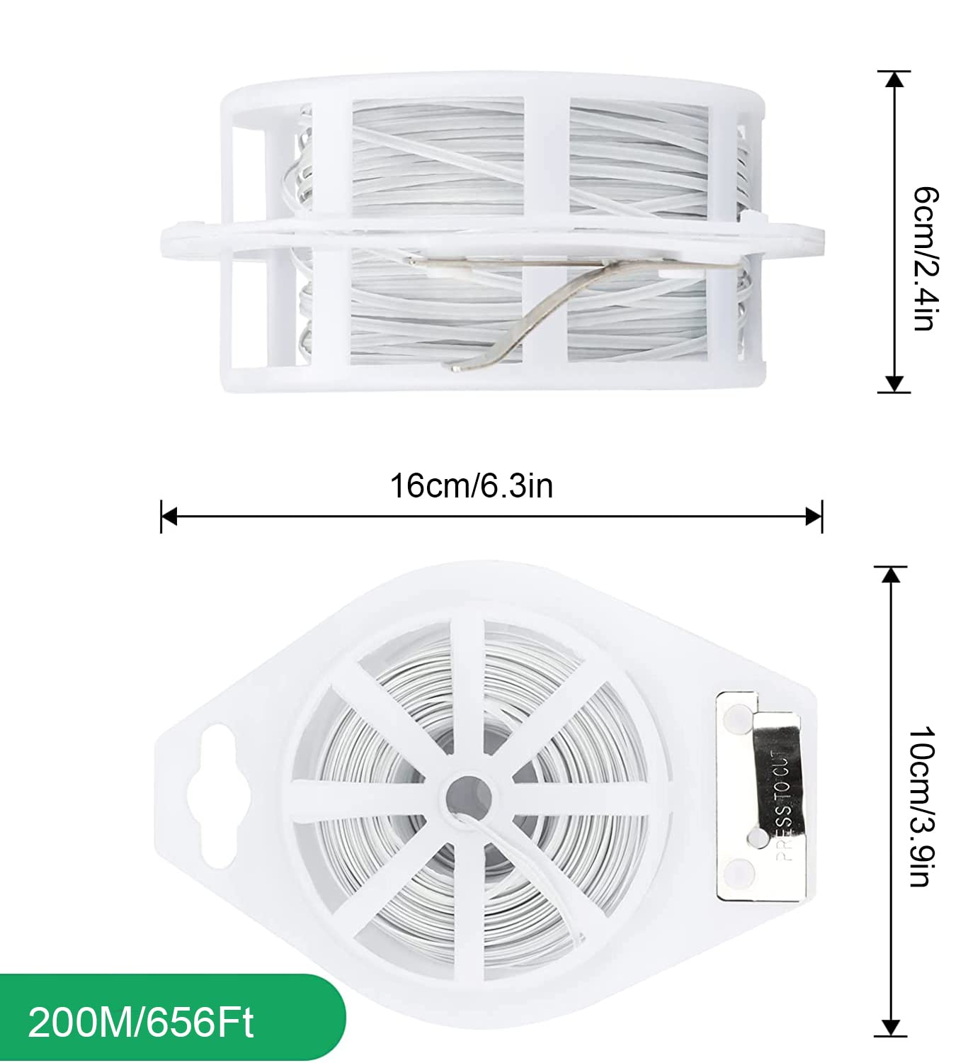 Dokumaru Twist Ties 656 Feet Plastic Plant with Cutter,White Garden Plants Ties Multi-Use for Secure Vines Upgraded Garden Ties Plant Support Gardening and Home and Office Use (White)