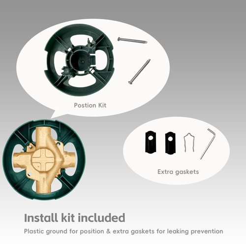 PlumFix Brass Shower Valve for One-Handle Faucet, Pressure Balancing Tub Valve Compatible With 1/2-Inch CC Connections 4 Ports