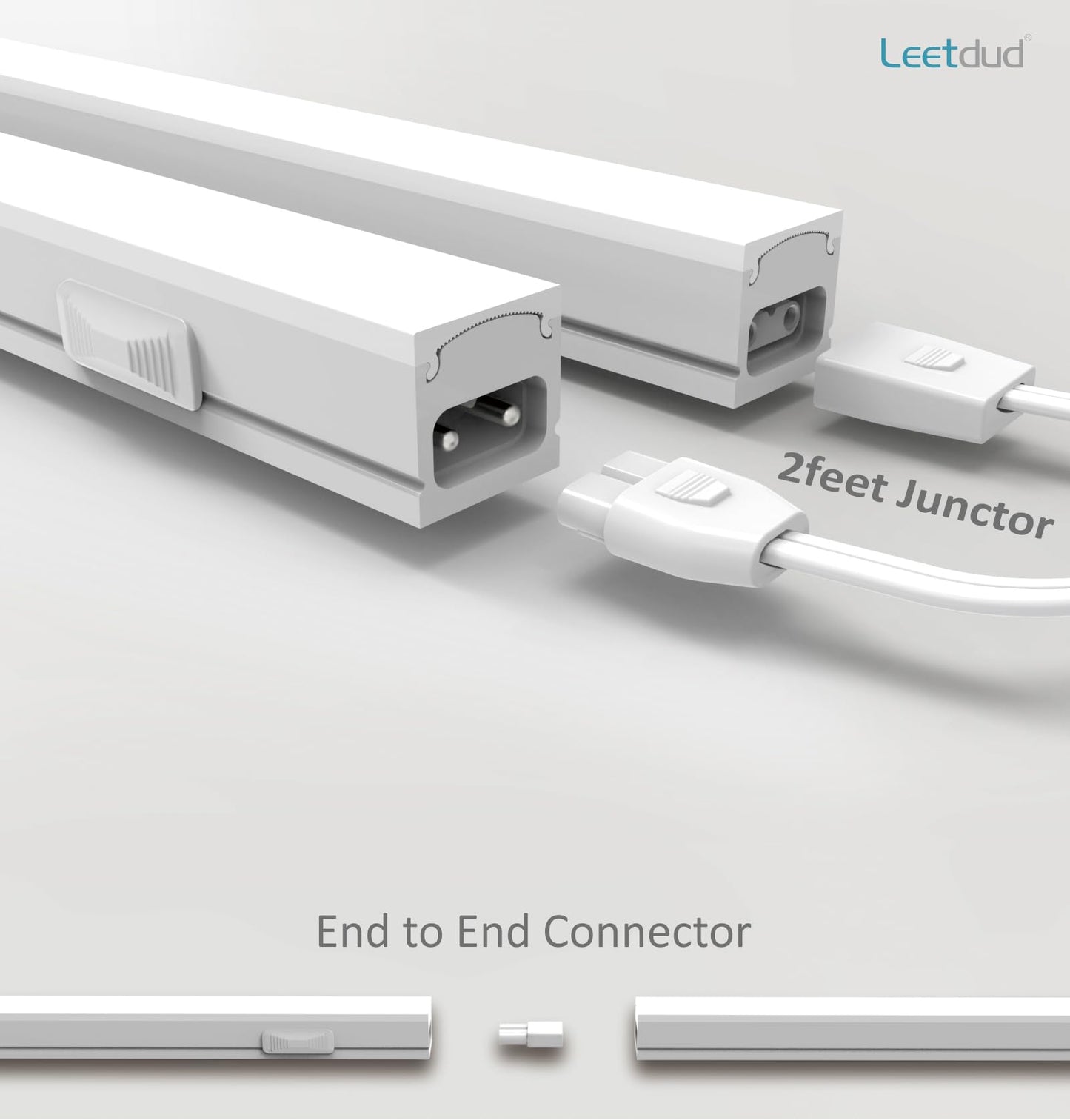 Leetdud Under Cabinet Lighting Plug in, 16 Inch 1 Pc, Linkable AC120V 3CCT 3000K/4000K/5000K Ultra Slim, LED Under Cabinet Lights for Counter Light, Kitchen, Shelf, Sink, Workshop, Desk, White