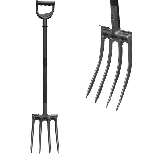 Oliynedy Pitch Fork for Hay, Metal Broadfork Garden Tools for Gardening Long Handle 45inch, Hay Manure Mulch Fork with 4 Gardening Claws for Compost, Horses, Shoveling and Sifting