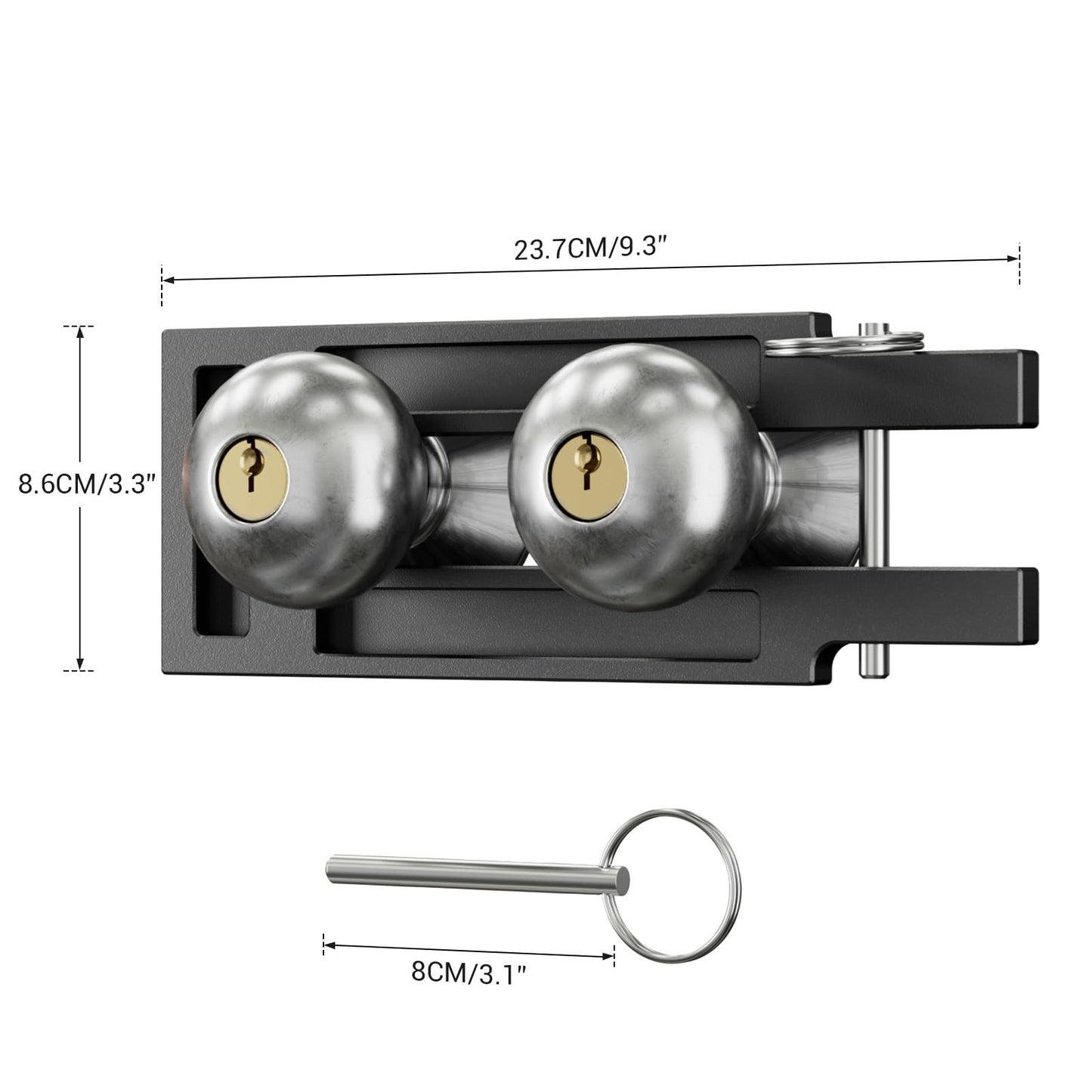 AONAYIOA Double Door French Door Locks, Adjustable Childproof French Door Security,Easy Adjustable French Door Locks,Lock Picking,Black