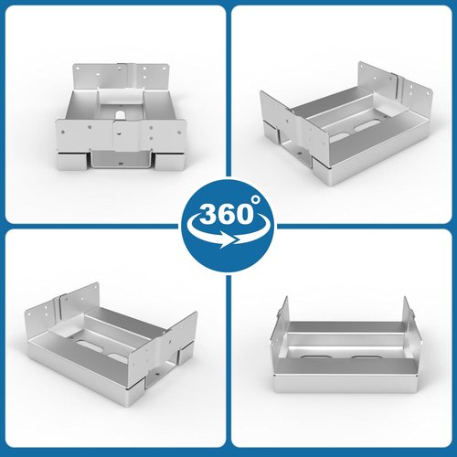 8x8 Galvanized Post Base for Concrete, 4 Pack Post Deck Base Anchor for 7.5x7.5 Wood, Post Base Holder with 1" Standoff for Deck Gazebo Pergola Porch, Includes 8 Fastener & 64 Screws