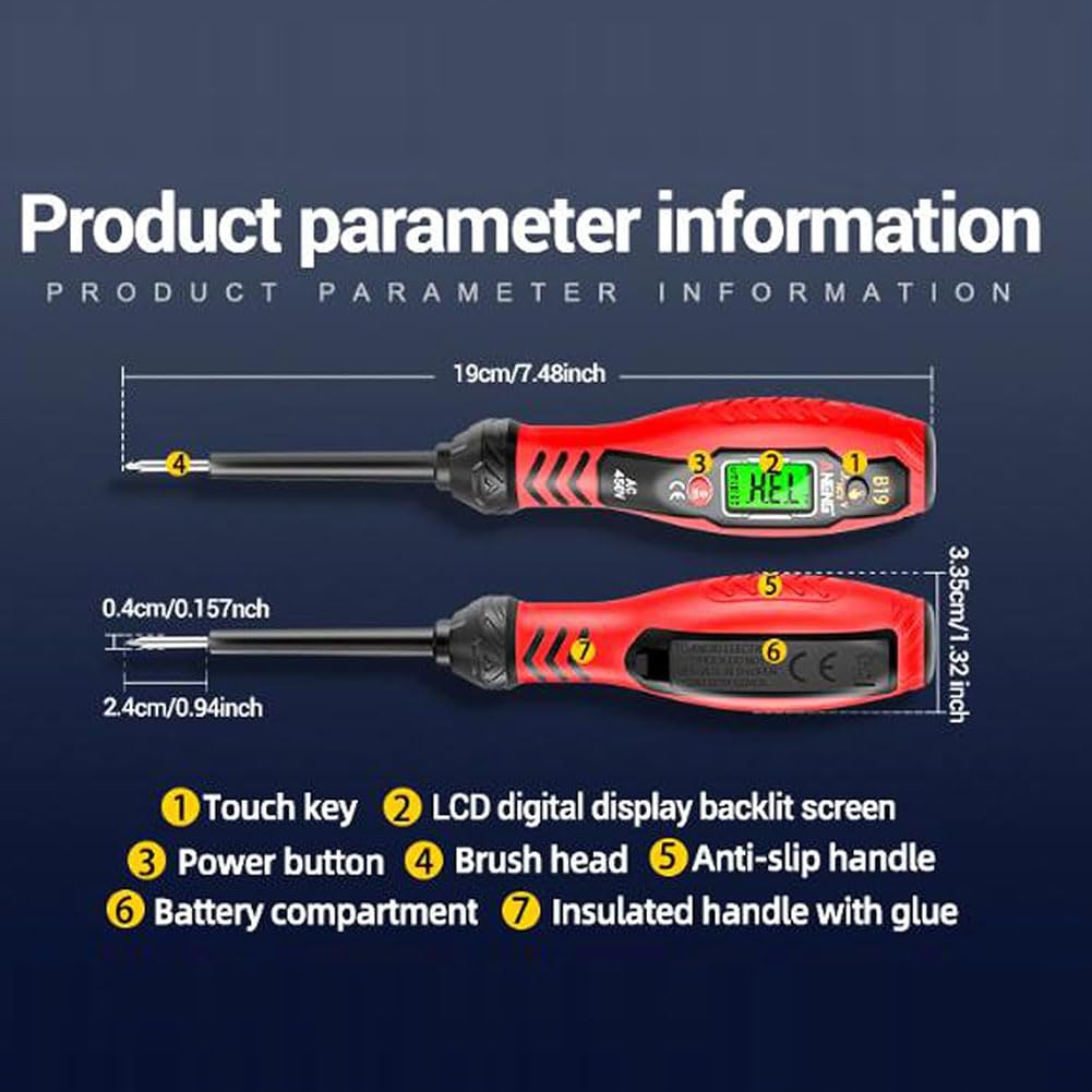 Intelligent Non-Contact Voltage Tester ‑ Safe & Efficient Electrician'S Tool, 2-In-1 Intelligent Non-Contact Voltage Tester, 2-In-1 High Torque Strong Magnetic Screwdriver Electricity Detector (Set 4)